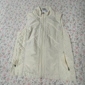 Cream Vest - Women's S - Zipper front, zipper pockets, nice style details!